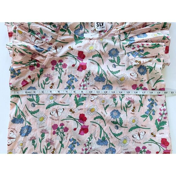 NWT Sur La Vague Women's Ruffle Sleeve Top in Pink Botanical Floral Print OS - Picture 10 of 10